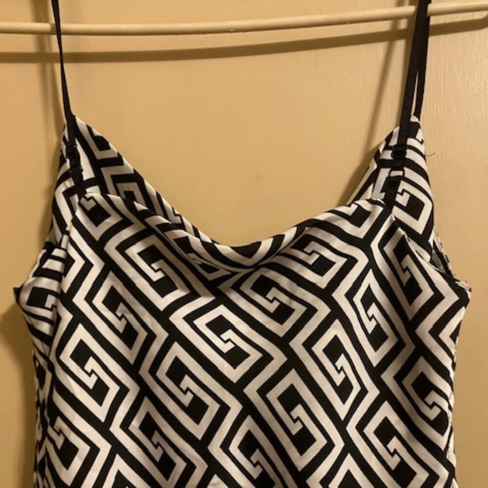 Cool Black and White Geometric Tank Top - Picture 2 of 4